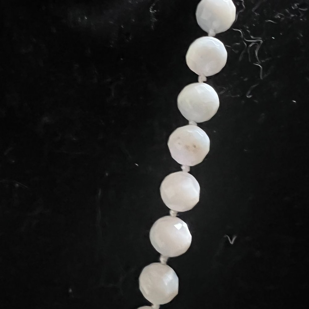 Artisan 925 Silver MOP Marcasite Faceted Iolite Tourmaline Necklace - Picture 7 of 9